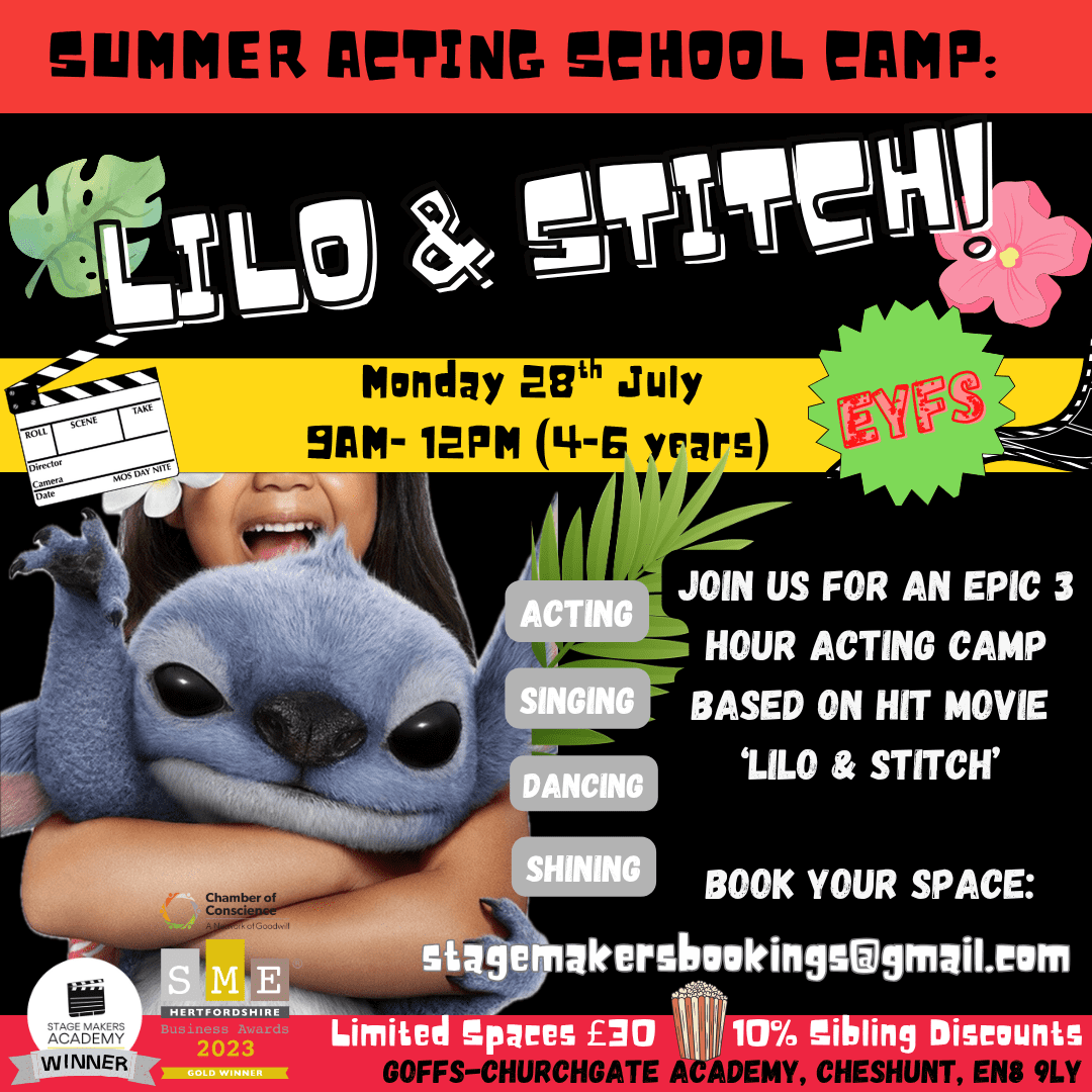 EYFS SUMMER ACTING CAMP: LILO & STITCH!  (4-6 YEARS)