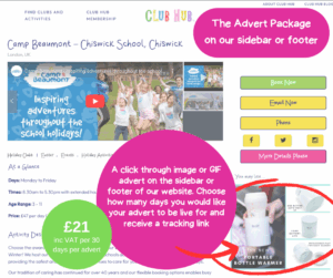 Advert Package 30 days Club Hub