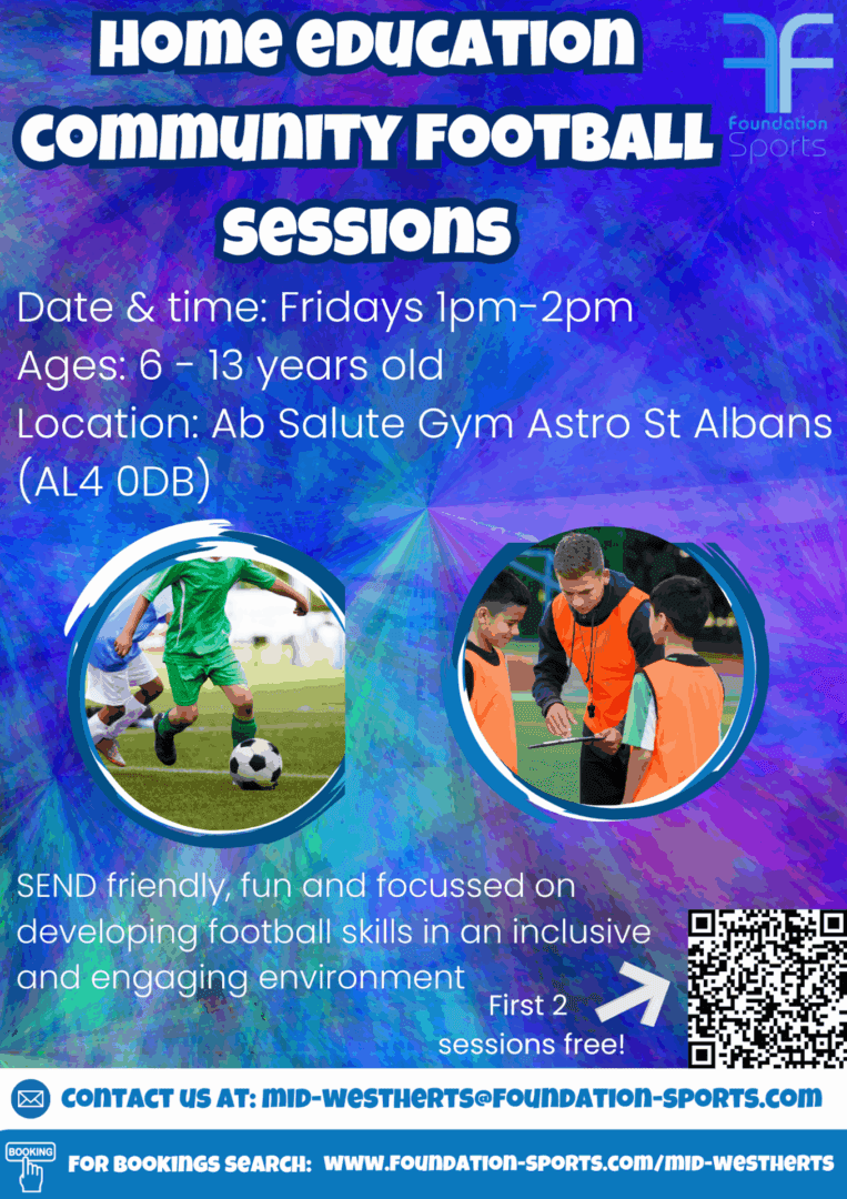 Foundation Sports Home Education & SEND Football Community Sessions St Albans