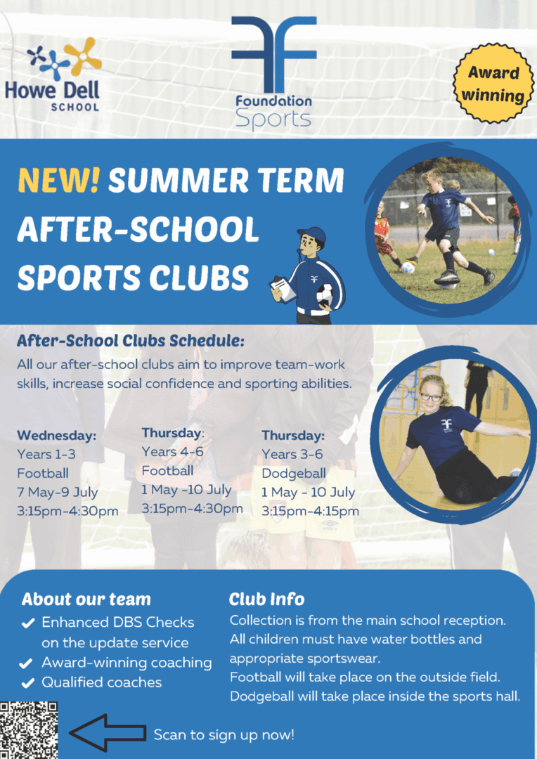 Foundation Sports Howe Dell School Years 1-3 After School Football Club