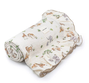 Frill Muslin Blanket - Sweet Safari