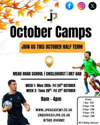 Photo of JP6 October Half Term Football Camps!!