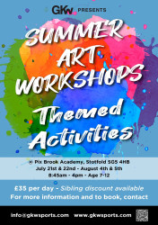 Photo of Summer Art Workshops July 21st & 22nd plus August 4th & 5th in Stotfold at Pix Brook Academy ( Herts/ Beds border)