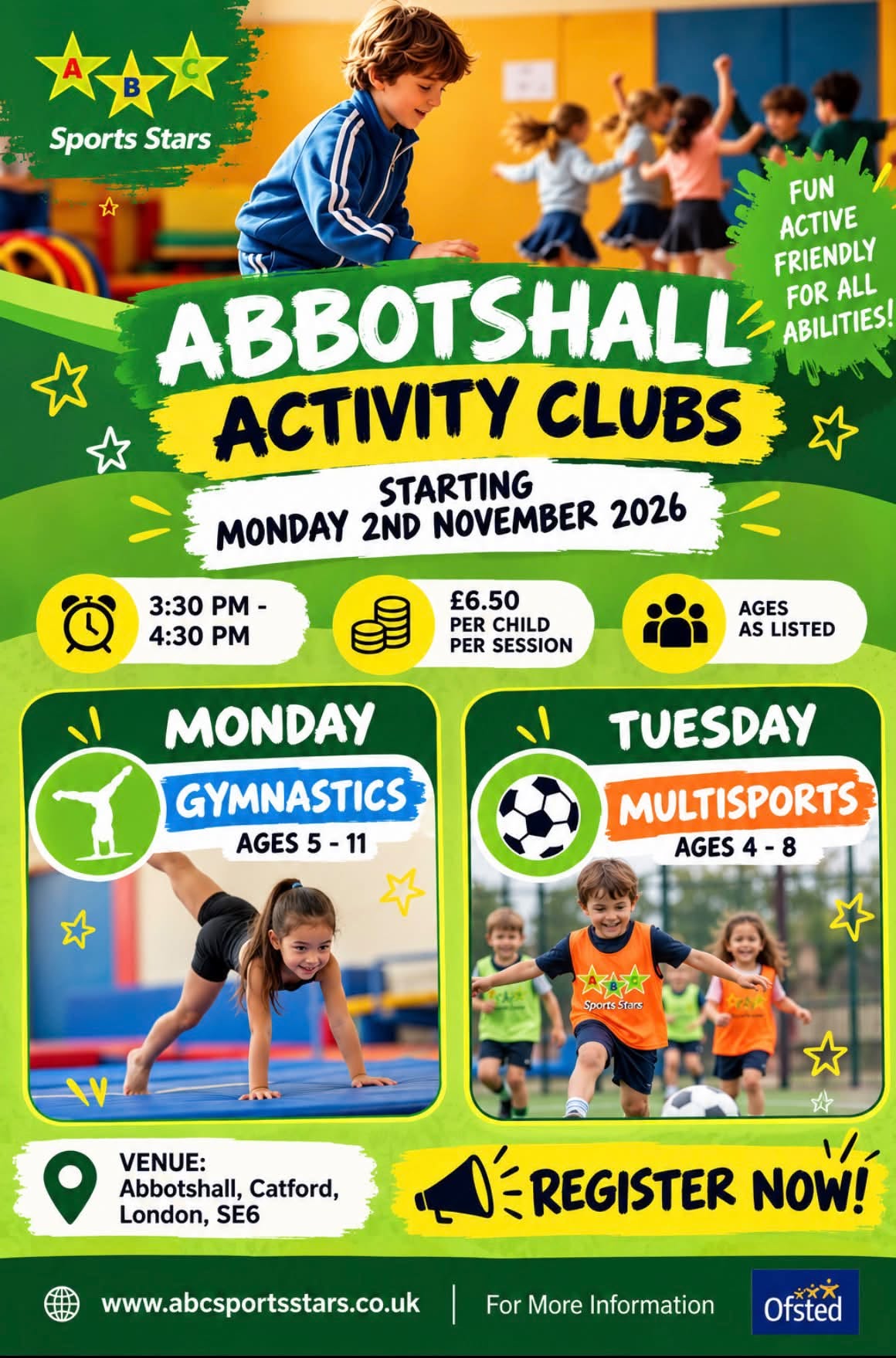🤸‍♂️ Abbotshall Activity Clubs Starting November! ⚽️